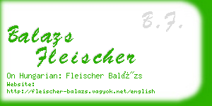 balazs fleischer business card